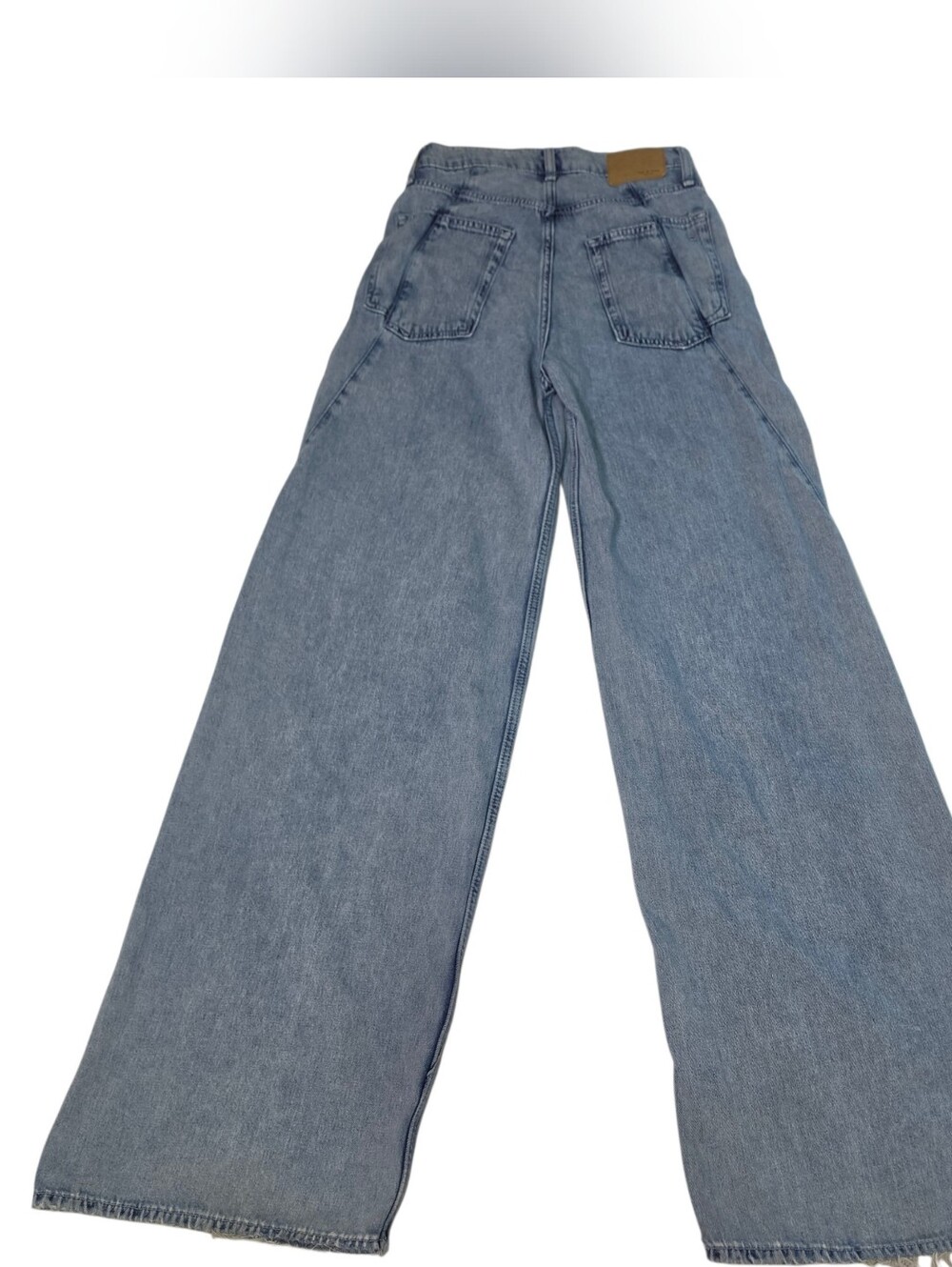 rag & bone Sofie Splice Jeans Size 26 Ultra Wide Leg High Rise Alisha Blue Denim - Picture 9 of 16